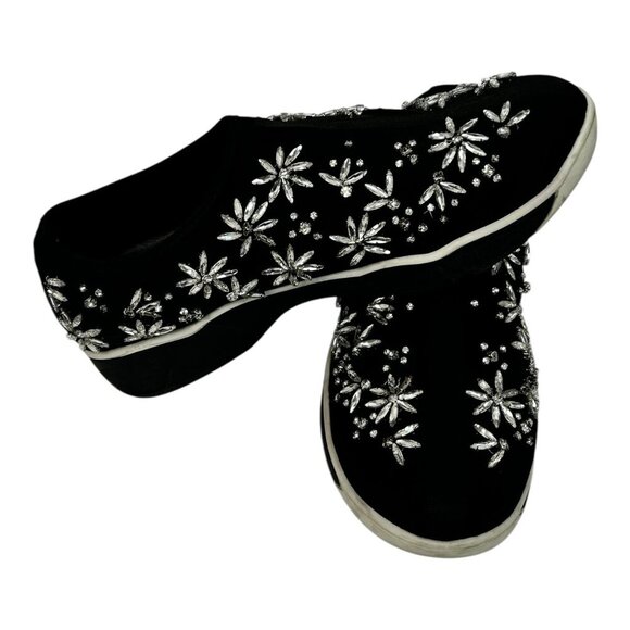 Neiman Marcus Women's Black Crystal Embellished Fusion Slip-ons | Size 9B - Picture 1 of 7
